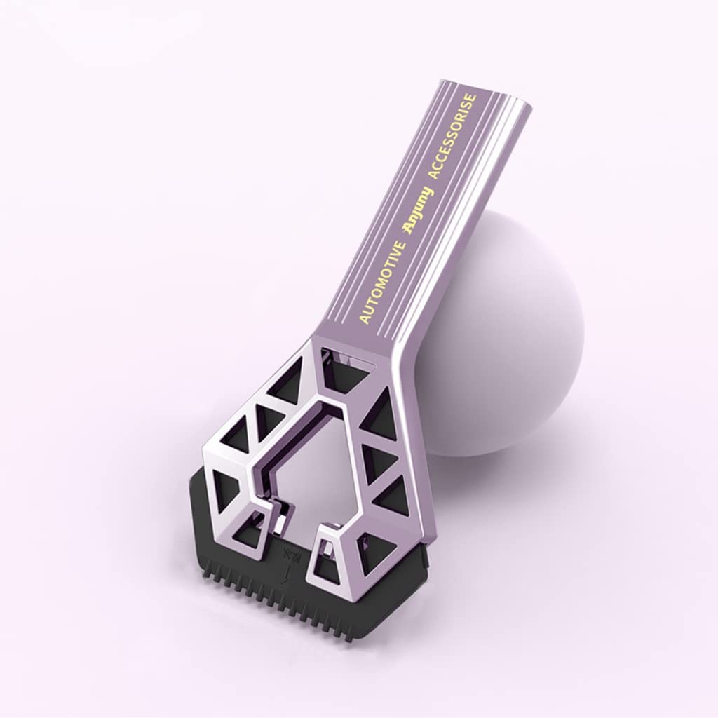 Racleta Auto pentru Zapada cu Doua Capete, , Universala, Deszapezire Masina, cu Maner, Ergonomica, Detasabila, pentru Geamuri si Caroserie, Usor de Utilizat, 61x12.5 cm, Mov - imagine 4
