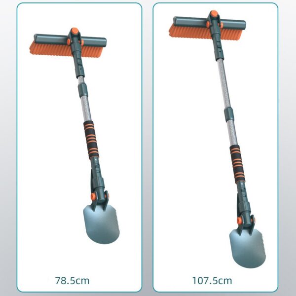 Racleta Auto pentru Zapada cu Doua Capete, , Dezapezire Masina, cu Maner Lung, Ergonomica, Detasabila, pentru Geamuri si Caroserie, Usor de Utilizat, 48 cm- 78 cm, Verde Inchis - imagine 3