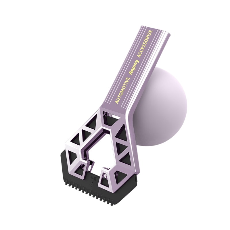 Racleta Auto pentru Zapada cu un Capat, , Universala, Deszapezire Masina, cu Maner, Ergonomic, Detasabila, pentru Geamuri si Caroserie, Usor de Utilizat, 23.5x4.3 cm, Mov