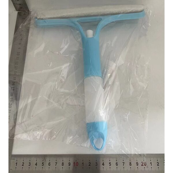 Racleta de Curatare 3 in 1, , Multifunctional, Pentru Casa si Masina, Pulverizator de Spray, Racleta din Silicon si Burete, 21.5 x 25.7 cm, Albastru - imagine 2