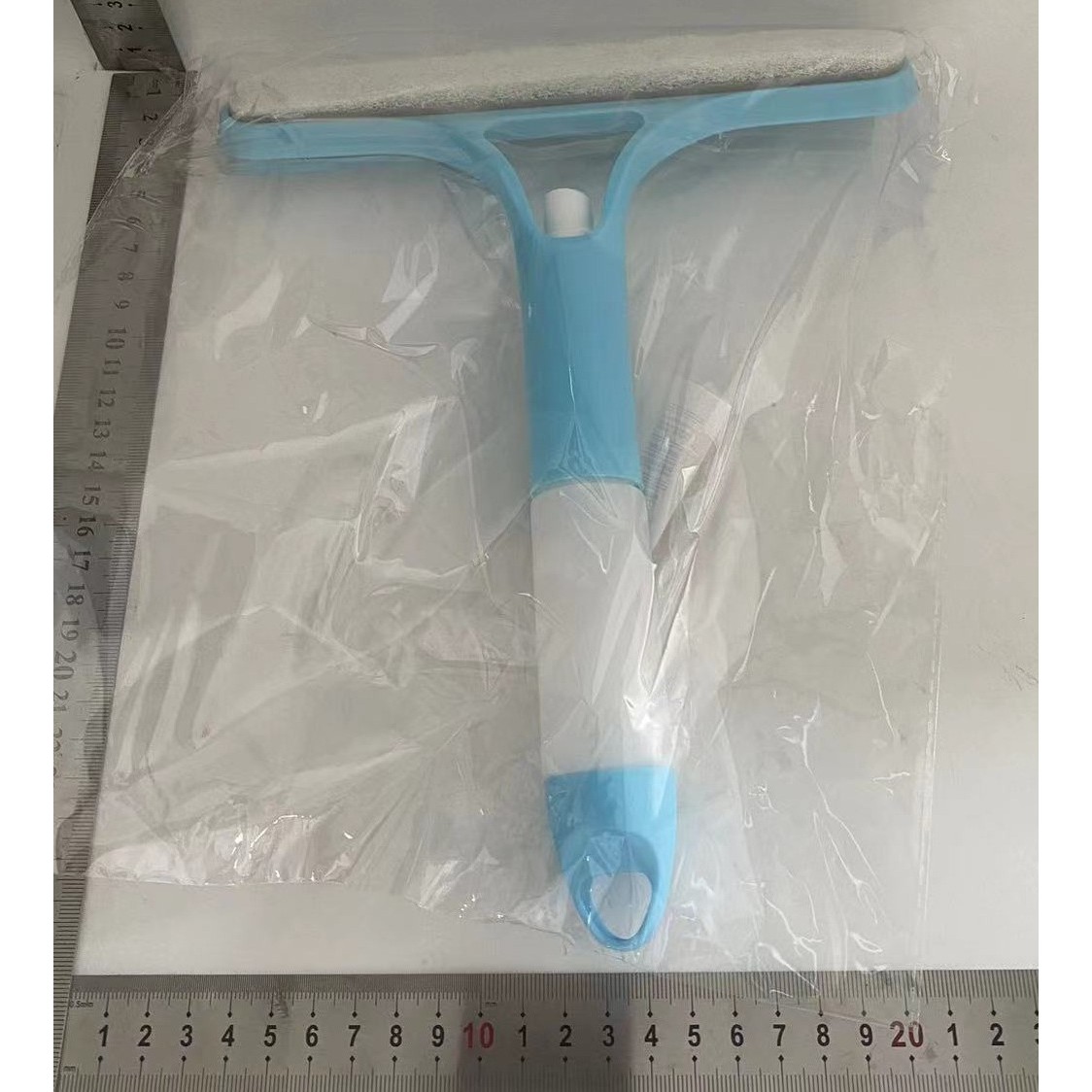 Racleta de Curatare 3 in 1, , Multifunctional, Pentru Casa si Masina, Pulverizator de Spray, Racleta din Silicon si Burete, 21.5 x 25.7 cm, Albastru - imagine 2