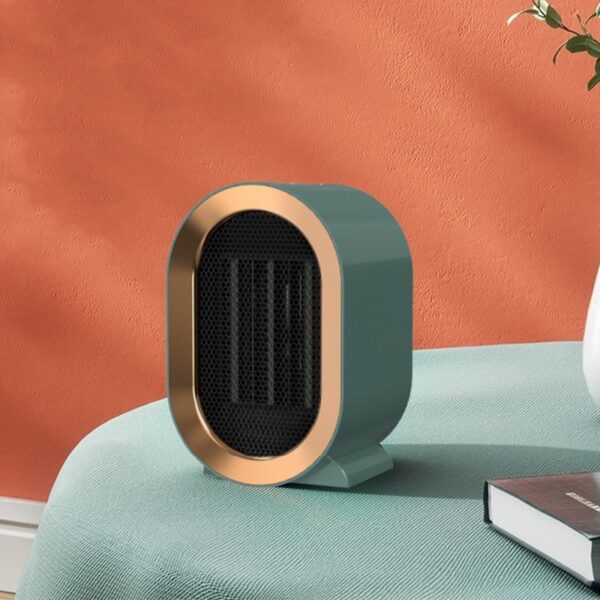 Radiator mini Incalzitor, , Element de Incalzire PTC, Putere 1200 W, Radiator cu termostat reglabil, 19.5 x 12.5 x 12.5 cm, 800 g, Verde - imagine 2