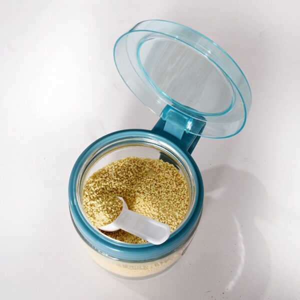 Recipient Condimente, , din Stilca, 180 ml, cu Maner si Lingurita, 8 x 9 cm, Capac Transparent, Albastru - imagine 3
