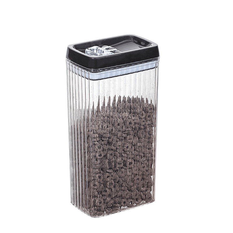 Recipient din Plastic, , pentru Alimente/Obiecte, Inchidere Ermetica, Textura Ondulata, 15 x 10 x 30 cm, 3.3 l, Transparent