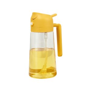 Recipient Ulei 2 in 1, , Functie Spray & Turnare, din Sticla, Fara Scurgere,Â 18.5 x 7.7 cm, 470 ml, Galben