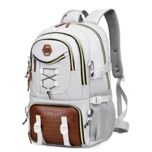 Rucsac Multifunctional pentru Calatorie, , pentru Alpinism, Voiaj, Drumetii, din Panza Oxford, 34x16x52 cm, Alb