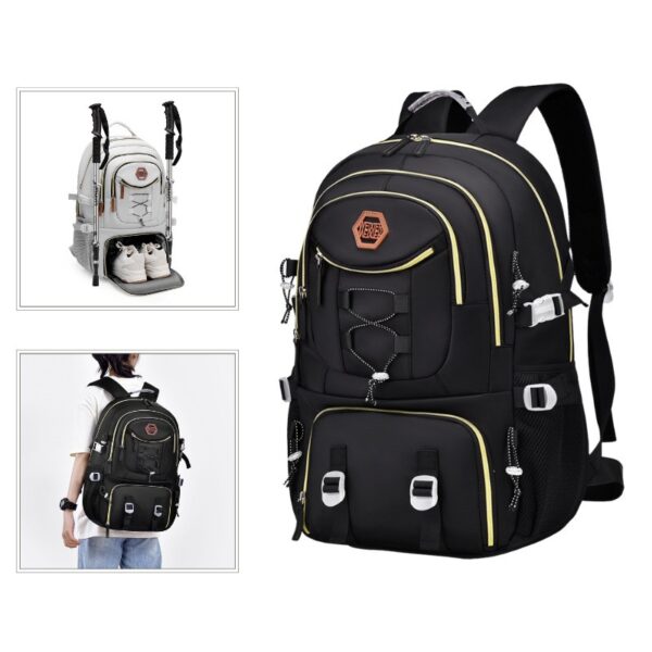 Rucsac Multifunctional pentru Calatorie, , pentru Alpinism, Voiaj, Drumetii, din Panza Oxford, 34x16x52 cm, Negru - imagine 4