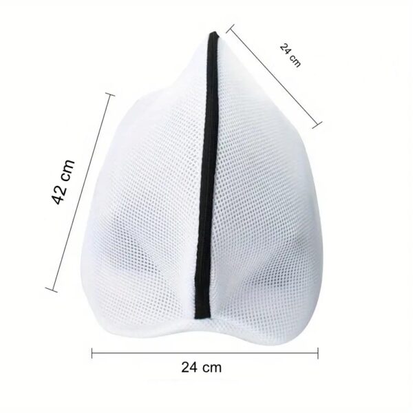 Sac pentru spalare si uscare incaltaminte , compatibil cu masina de spalat, material rezistent, 42 x 24 x 24 cm, alb - imagine 2
