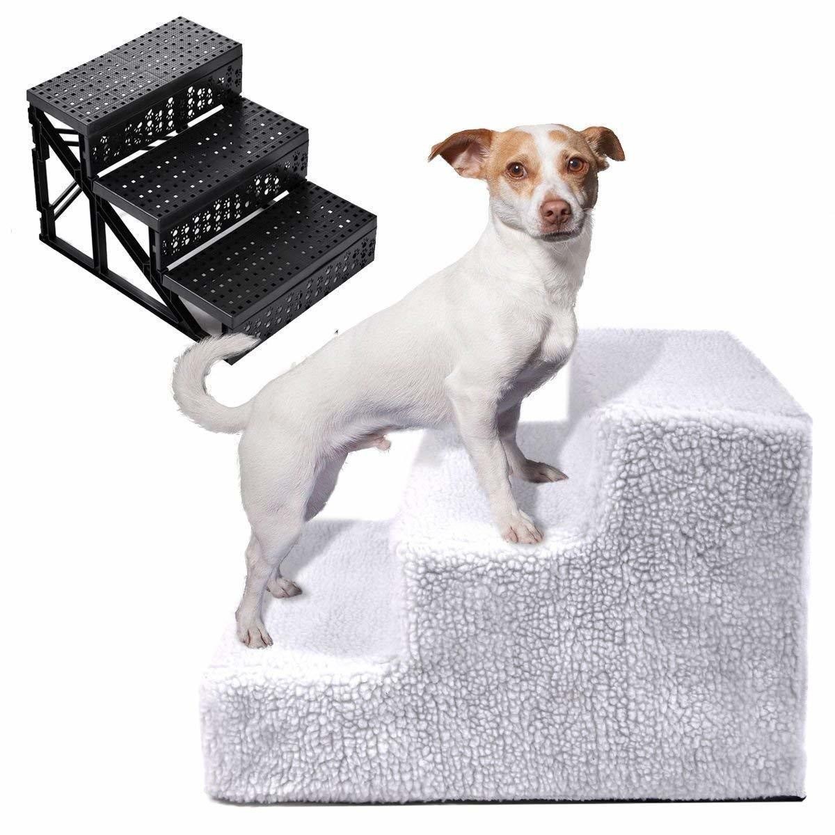 Scara pentru Animale de Companie, , Universal, Detasabil, 3 Trepte, 45x35x30 cm, Gri - imagine 4