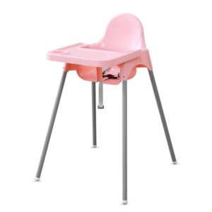 Scaun de Masa, , pentru Bebelusi si Copii 6-36 Luni, din Plastic/Metal, Centura in 2 Puncte, Tava Detasabila, 63 x 57 x 85 cm, Roz