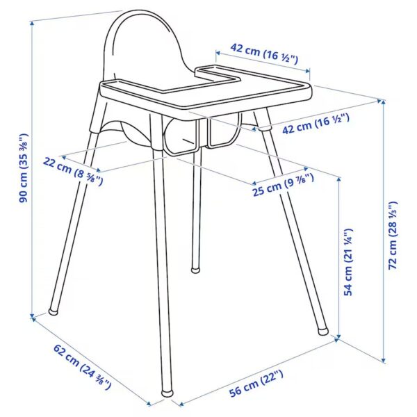 Scaun de masa telescopic pentru bebelusi si copii, , cu Suport picioare si Centura de siguranta, reglabil pe inaltime, Varsta 6-32 luni, Alb - imagine 2
