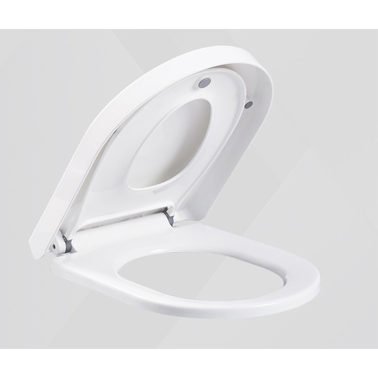 Capac de Toaleta cu Reductie 2 in 1, , pentru Copii si Adulti, Coborare Lenta si Silentioasa, Instalare Usoara, din PP5 , in Forma de O, Alb - imagine 4