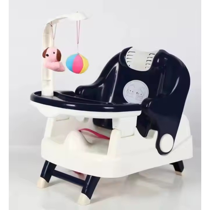 Scaun pentru Copii 2 in 1, , pentru Servit Masa si pentru Baie, Multifunctional, Pliabil, Portabil, din Plastic, Spatar Reglabil, 58 x 39 cm, Albastru - imagine 3
