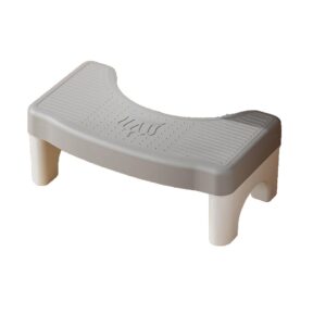 Scaunel WC, , Tratament Impotriva Hemoroizilor si Constipatiei, Scaun Inaltator WC Copii, Suport Picioare WC, Taburet Inaltator Pozitia Corecta Ghemuit Pe WC, Plastic Rezistent, 17x22x38 cm, Gri