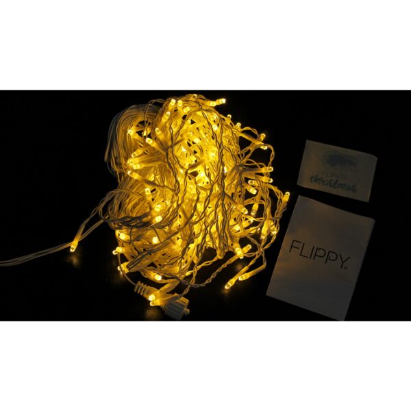 Sectiune de Craciun Â® Tip Turturi, 8 jocuri de lumini Sectiu 5 m, 143 LED-uri, Interconectabila, Fir Alb, Alb Cald - imagine 4