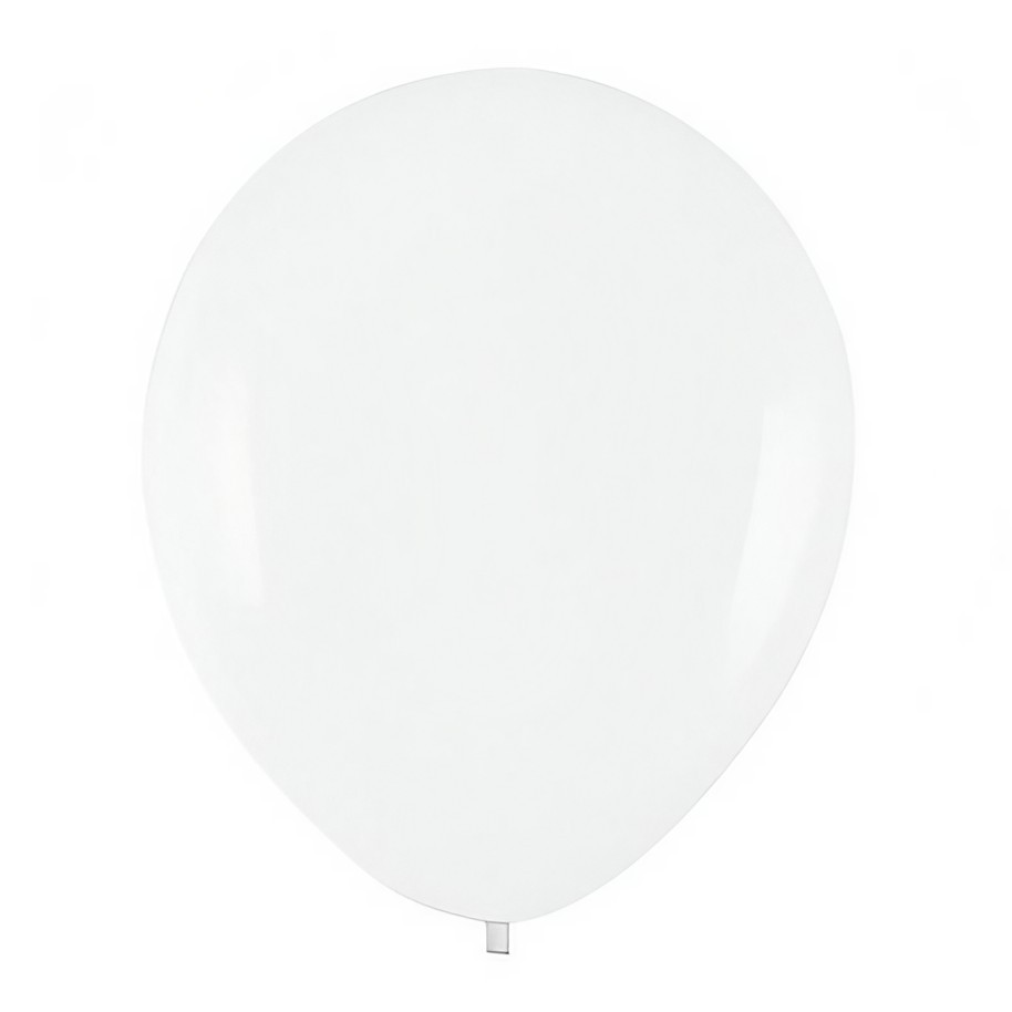 Set 10 Baloane din Latex, , Model Party, 13 cm, 1 g, Alb