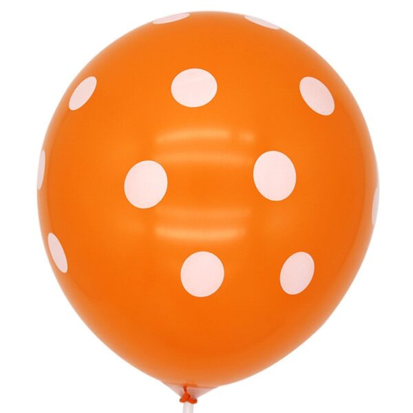 Set 10 Baloane din Latex, , Model Party cu Buline si Simple, 30 cm, Portocaliu, 2.8 g - imagine 3