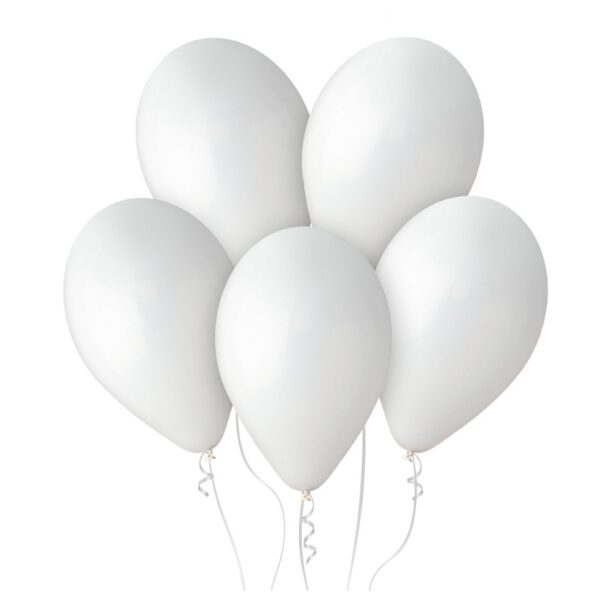 Set 10 Baloane din Latex Metalizate, , Model Party, 5x Alb, 5x Nude, 23 cm, 2.2 g - imagine 3