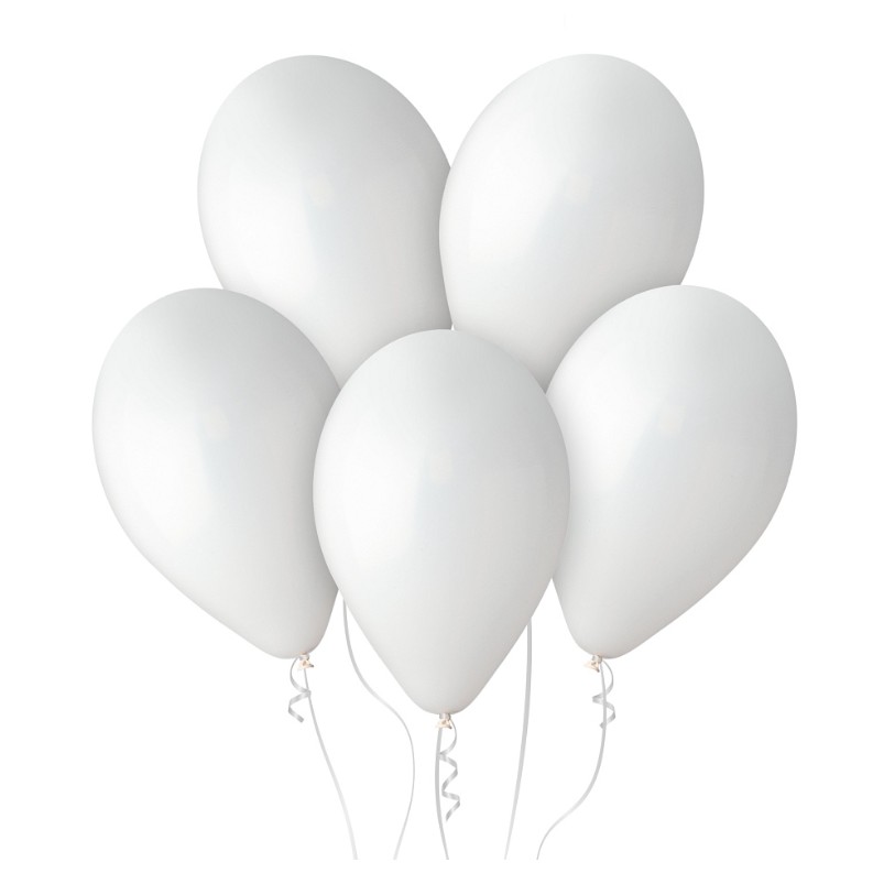 Set 10 Baloane din Latex Metalizate, , Model Party, 5x Alb, 5x Nude, 23 cm, 2.2 g - imagine 3