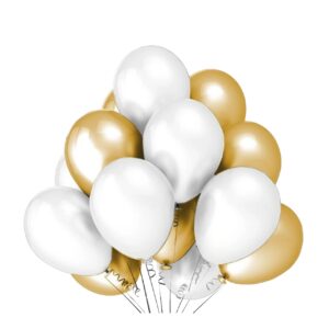 Set 10 Baloane din Latex Metalizate, , Model Party, 5x Alb, 5x Nude, 23 cm, 2.2 g