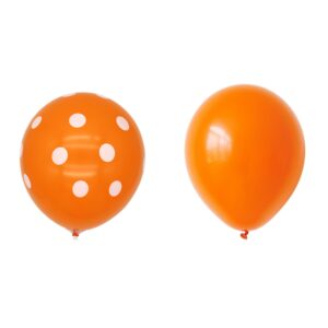 Set 10 Baloane din Latex, , Model Party cu Buline si Simple, 30 cm, Portocaliu, 2.8 g