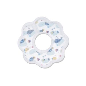 Set 10 Bavete de Unica Folosinta, , Model Animalute Marine, pentru Bebelusi, din Bumbac, Impermeabil, 28 x 28 cm, Alb/Albastru