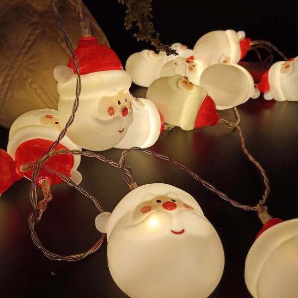 Set 10 Ornamente pentru Instalatie, , Atasare la Instalatia de Craciun, Design Festiv, Protectie Becuri Instalatie, Rezistente la Zapada, Interior/ Exterior, Model Mos Craciun - imagine 3