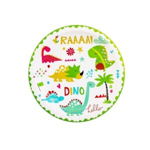 Set 10 Farfurii Petrecere, , Colectia Dino Park, 23 cm Diametru, din Carton, Multicolor