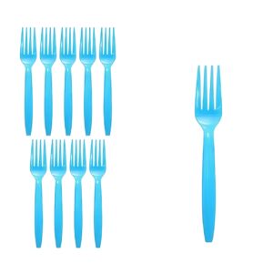 Set 10 Furculite de Unica Folosinta, , Plastic, 15.5 x 2.5 cm, Albastru