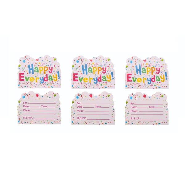 Set 10 Invitatii pentru Petrecere, , Model Happy Everyday, 17 x 12 cm, Multicolor - imagine 2