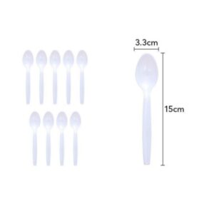 Set 10 Linguri de unica folosinta 15 x 3.3 cm, alb
