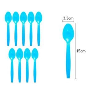 Set 10 Linguri de unica folosinta 15 x 3.3 cm, albastru