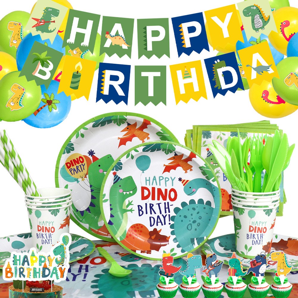 Set 10 Pahare de Carton Happy Birthday, , Model Dinozauri, Tematica Aniversare, 7.5x8.5 cm, 200 mL, Multicolor - imagine 4