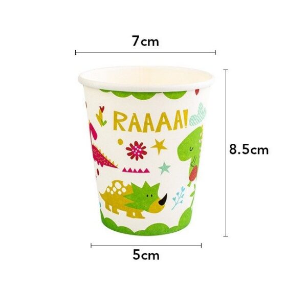 Set 10 Pahare Petrecere, , Colectia Dino Park, 8.5 x 7 x 5 cm, din Carton, Multicolor - imagine 2
