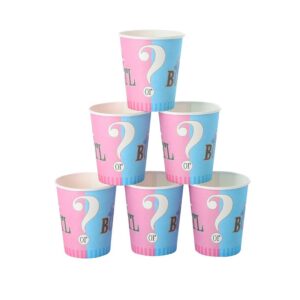Set 10 Pahare Gender Reveal, , Girl or Boy, din Carton, 7 x 5 x 8.5 cm, 250 ml, Roz/Albastru