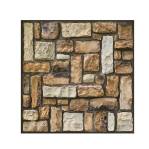 Set 10 Placi Tapet 3D, , 30 x 30 cm, din PVC, Tip Piatra, Suprafata acoperita 0.9 mp, Autoadeziv, Maro