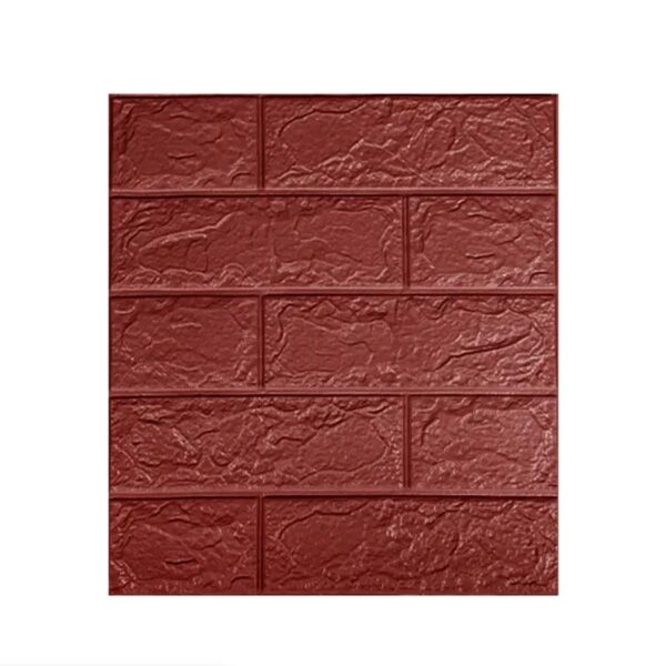 Set 10 Placi Tapet 3D, , 35 x 38 cm, Grosime 3 mm, din Polietilena, Model Caramida, Suprafata acoperita 1.33 mp, Maro