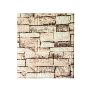 Set 10 Placi Tapet 3D, , 35 x 38 cm, Grosime 3 mm, din Polietilena, Model Caramida, Suprafata acoperita 1.33 mp, Piatra Galbena