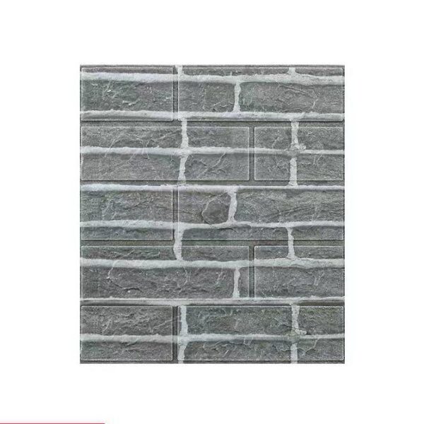 Set 10 Placi Tapet 3D, , 35 x 38 cm, Grosime 3 mm, din Polietilena, Model Caramida, Suprafata acoperita 1.33 mp, Gri