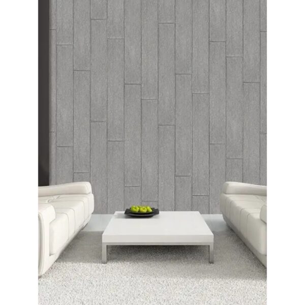 Set 10 Placi Tapet 3D, , 70 x 70 cm, Grosime 3 mm, din Rasina, Tip Placi de Lemn, Suprafata Acoperita 4.9 mp, Gri - imagine 3