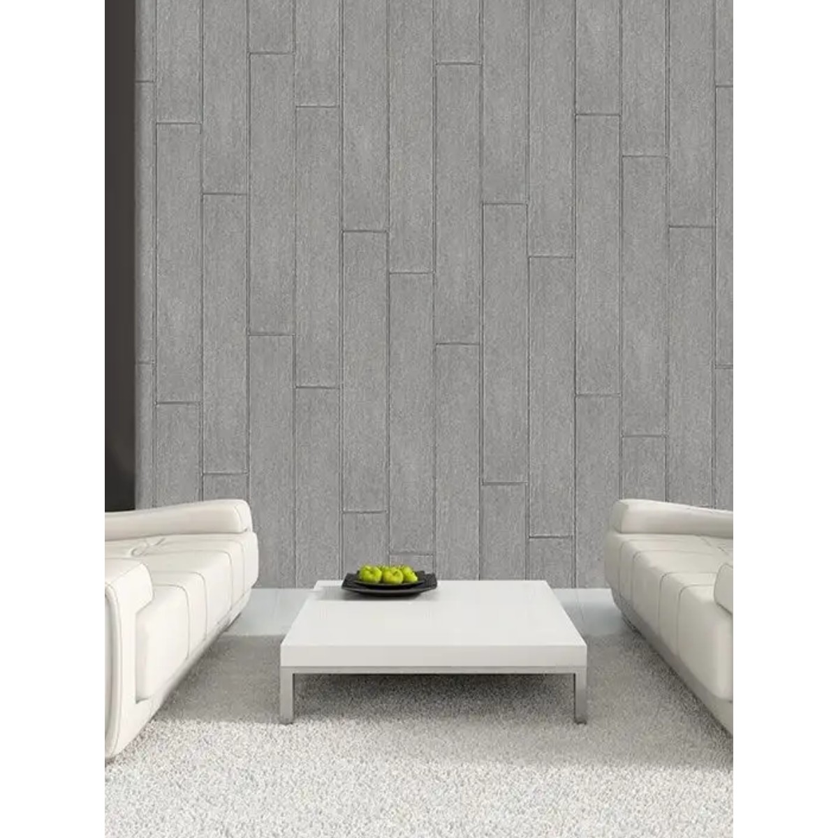 Set 10 Placi Tapet 3D, , 70 x 70 cm, Grosime 3 mm, din Rasina, Tip Placi de Lemn, Suprafata Acoperita 4.9 mp, Gri - imagine 3