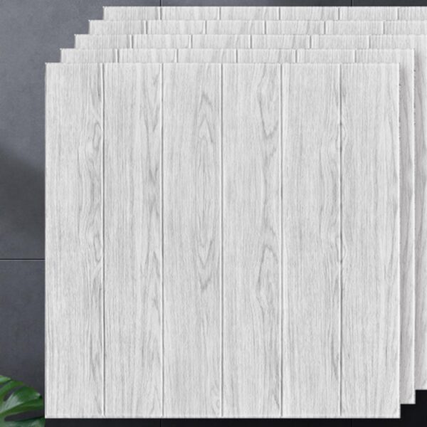 Set 10 Placi Tapet 3D, , 70 x 70 cm, Grosime 3 mm, din Rasina, Tip Placi de Lemn, Suprafata Acoperita 4.9 mp, Gri Deschis - imagine 3