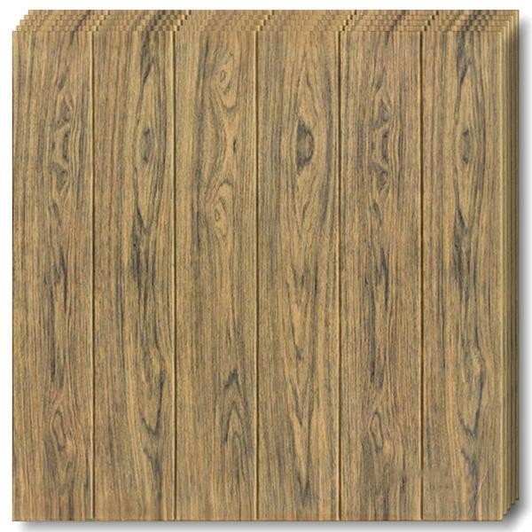 Set 10 Placi Tapet 3D, , 70 x 70 cm, Grosime 3 mm, din Rasina, Tip Placi de Lemn, Suprafata Acoperita 4.9 mp, Maro Inchis - imagine 4