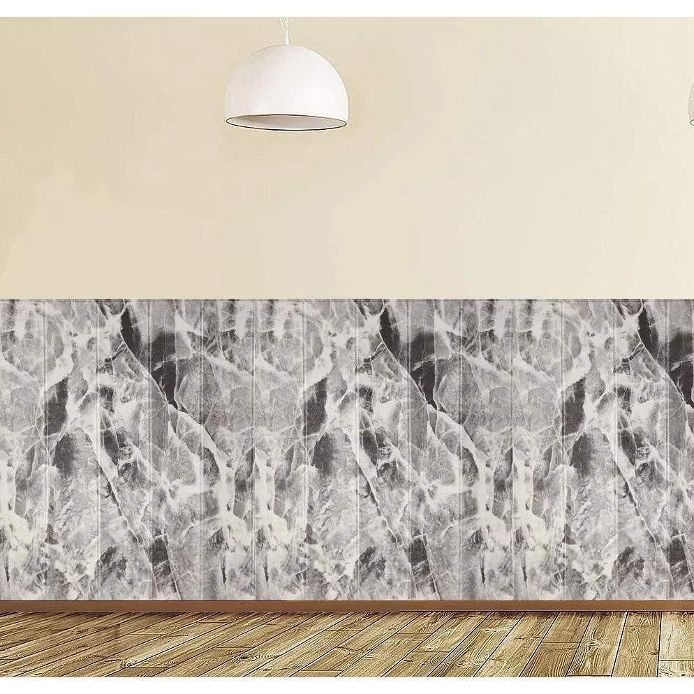 Set 10 Placi Tapet 3D, , 70 x 70 cm, Grosime 3 mm, din Rasina, Tip Placi de Lemn, Suprafata Acoperita 4.9 mp, Gri Marmorat - imagine 3