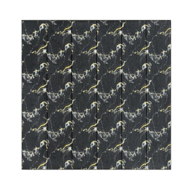 Set 10 Placi Tapet 3D, , 70 x 70 cm, Grosime 3 mm, din Rasina, Tip Placi de Lemn, Suprafata Acoperita 4.9 mp, Negru
