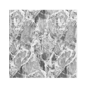 Set 10 Placi Tapet 3D, , 70 x 70 cm, Grosime 3 mm, din Rasina, Tip Placi de Lemn, Suprafata Acoperita 4.9 mp, Gri Marmorat