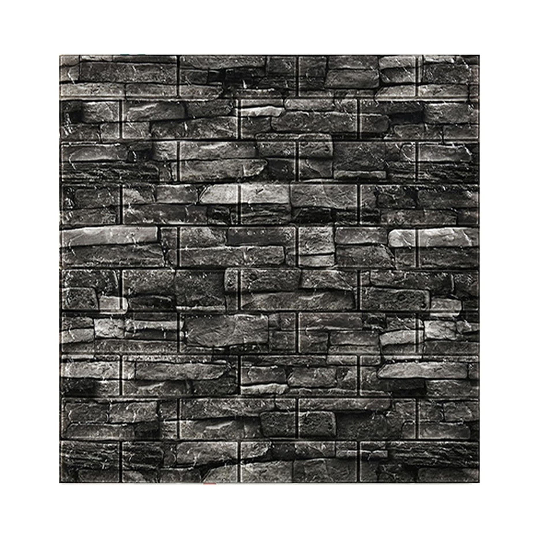 Set 10 Placi Tapet 3D, , 70 x 77 cm, Grosime 3 mm, din Polietilena, Model Caramida, Suprafata acoperita 5.3 mp, Gri Inchis
