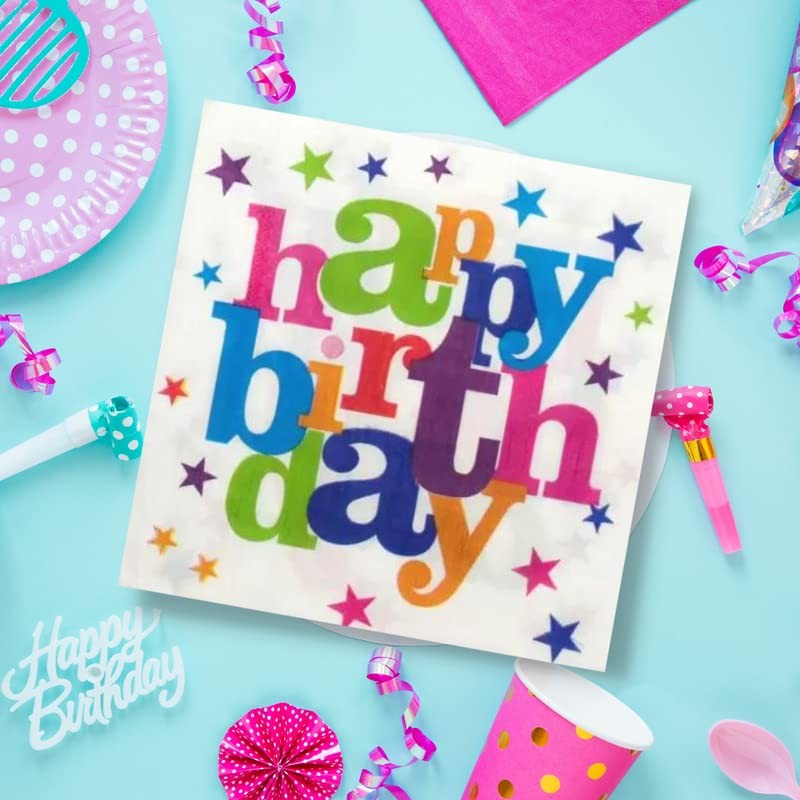 Set 10 Servetele de Masa, , Colectia Happy Birthday, 32 x 32 cm, din Hartie, Multicolor - imagine 4