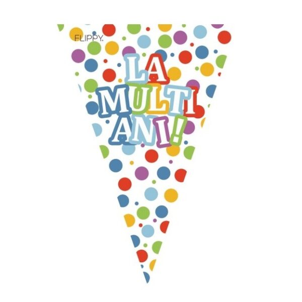 Set 10 Stegulete Tip Banner, , Colectia LA MULTI ANI , 270 cm Lungime, din Hartie Cretata, Multicolor
