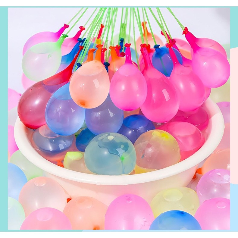 Set 111 Baloane din Latex, , Aqua Party, Sistem de Umplere Rapida, 10 cm Diametru, Multicolor - imagine 2